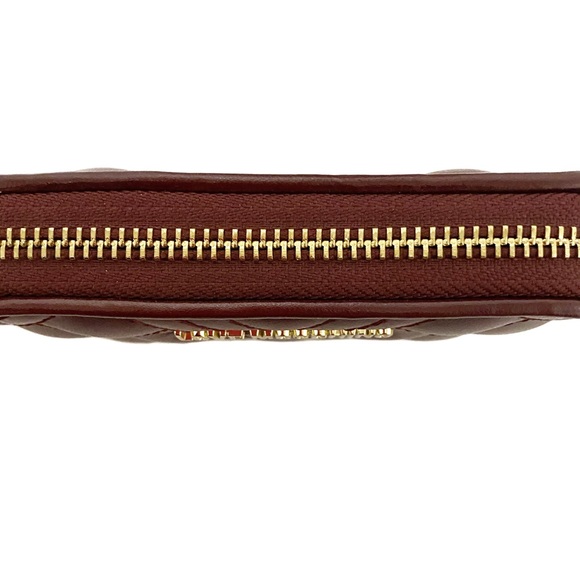 MOSCHINO Love Moschino Burgundy Quilted Gold Logo Wallet NWT - Picture 8 of 14